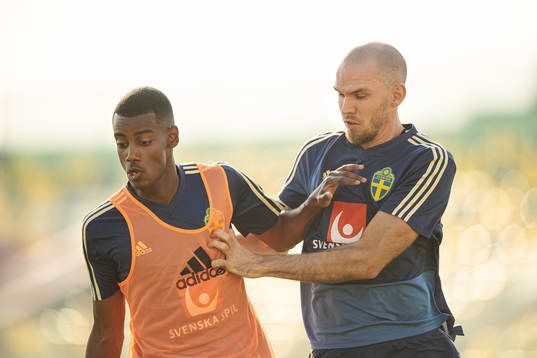 Alexander Isak and Marcus Danielson of the Swedish national