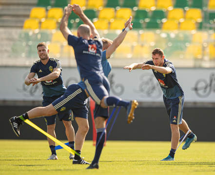 Riccardo Gagliolo and Dejan Kulusevski of the Swedish