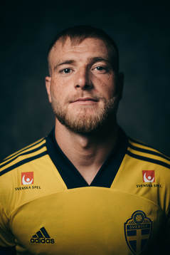 John Guidetti of the Swedish national football team poses