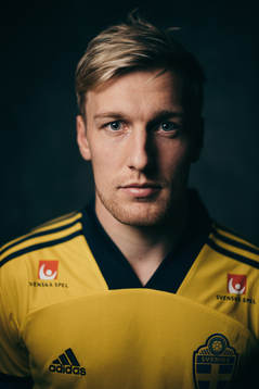 Emil Forsberg of the Swedish national football team poses