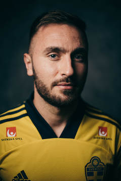 Muamer Tankovic of the Swedish national football team poses