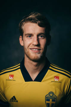 Filip Helander of the Swedish national football team poses