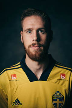 Pontus Jansson of the Swedish national football team poses