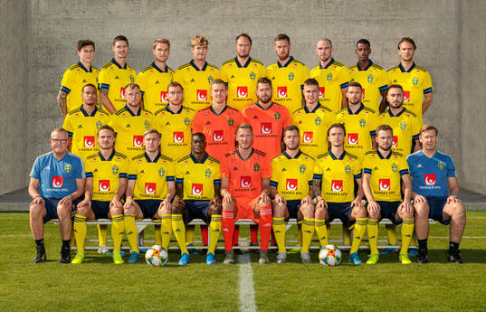 The Swedish national football team pose for a team picture