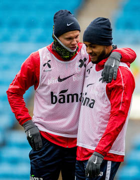Erling Braut Haaland and Joshua King of Norway