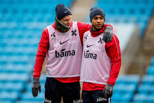 Erling Braut Haaland and Joshua King of Norway