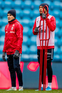 Tarik Elyounoussi and Joshua King of Norway