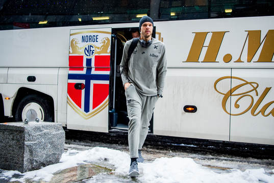 Goalkeeper Rune Almenning Jarstein of Norway arrives