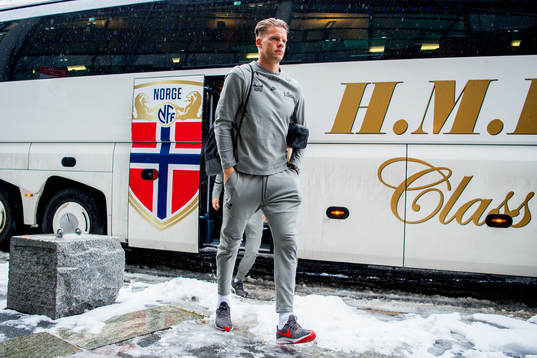 Goalkeeper Ørjan Nyland of Norway arrives