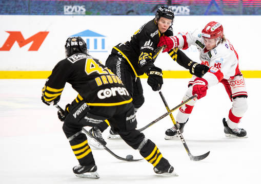 s Isac Heens och Timrås Filip Westerlund