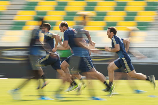 Marcus Berg, Andreas Granqvist and Gustav Svensson of the