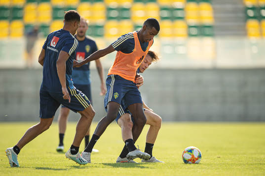 Alexander Isak and Albin Ekdal of the Swedish national