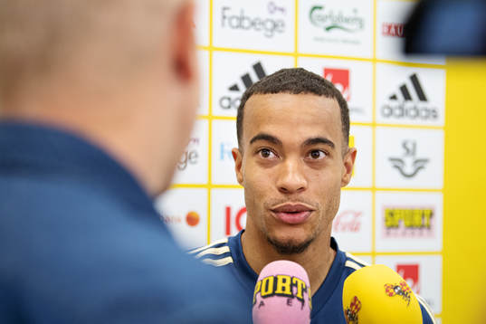 Robin Quaison of the Swedish national football team is