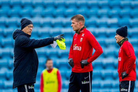 Lars Lagerbäck, head coach of Norway, Alexander Sørloth