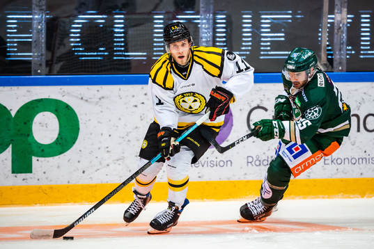 Brynäs Josef Ingman och Färjestads Martin Johansson