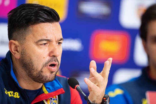 Head coach Cosmin Contra of the Romanian national football