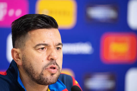 Head coach Cosmin Contra of the Romanian national football