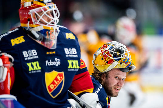 Djurgårdens målvakt Niklas Svedberg och målvakt Karri