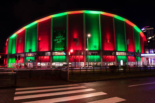 Arena Scandinavium exteriört innan ishockeymatchen i SHL