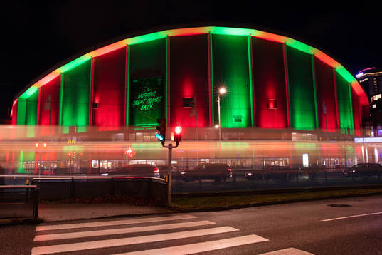 Arena Scandinavium exteriört innan ishockeymatchen i SHL