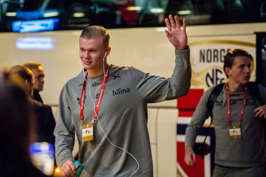 Erling Braut Haaland of Norway arrives
