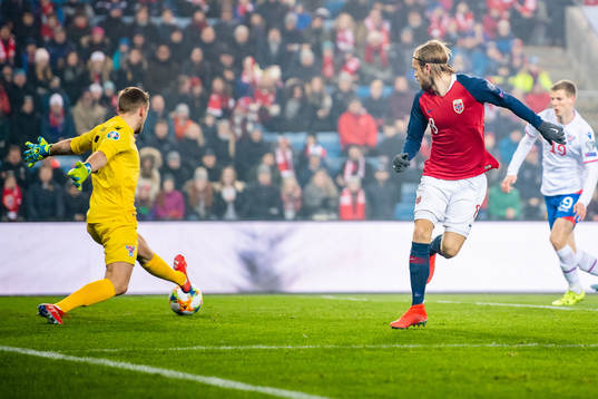 Iver Tobias Rørvik Fossum of Norway scores 2-0