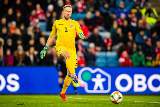 Goalkeeper Gunnar Nielsen of Faroe Islands