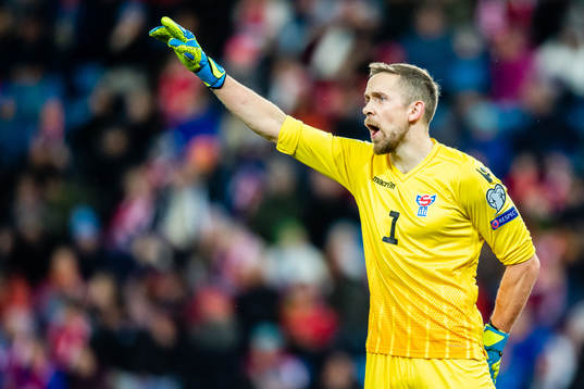 Goalkeeper Gunnar Nielsen of Faroe Islands