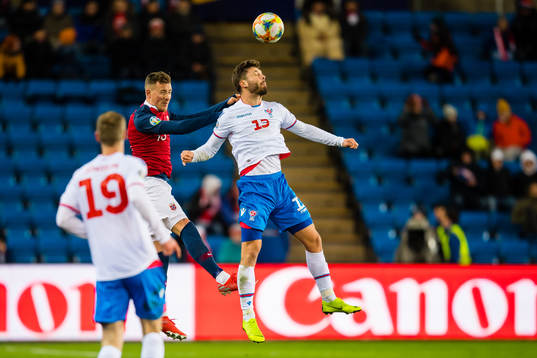 Fredrik Stensøe Ulvestad of Norway and Rogvi Baldvinsson