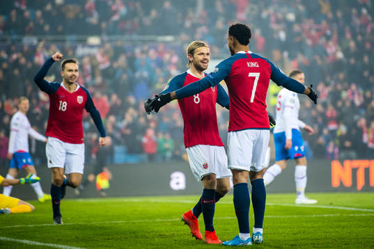 Iver Tobias Rørvik Fossum of Norway celebrates with Joshua