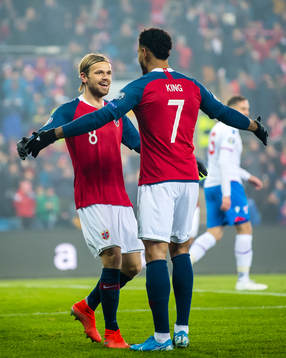 Iver Tobias Rørvik Fossum of Norway celebrates with Joshua