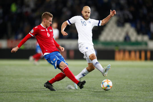 Andreas Malin #6, LIE and Teemu Pukki #10, FIN