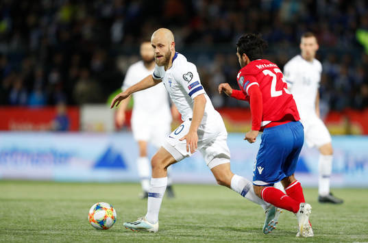 Teemu Pukki #10, FIN and Michele Polverino #23, LIE