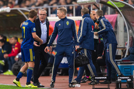 Janne Andersson, head coach of Sweden and substituted