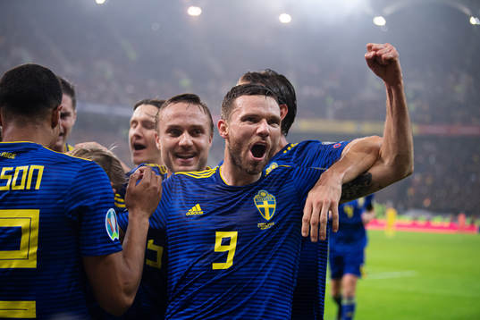 Marcus Berg of Sweden celebrates
