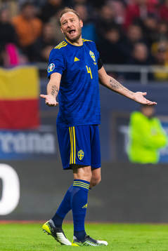Andreas Granqvist of Sweden reacts