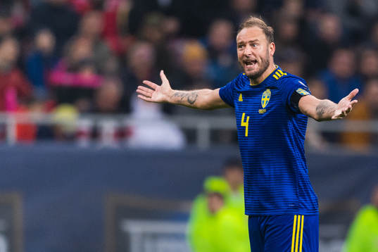 Andreas Granqvist of Sweden reacts