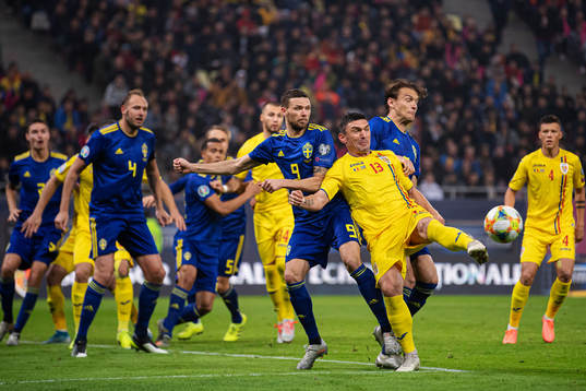 Marcus Berg and Albin Ekdal of Sweden in action against