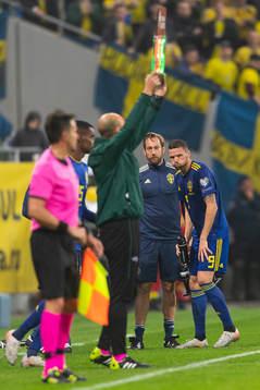 Marcus Berg of Sweden is substituted due to injury