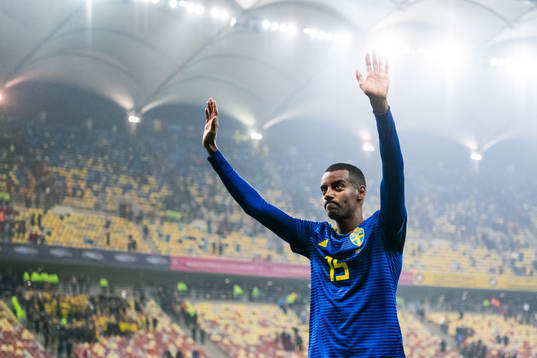 Alexander Isak of Sweden celebrates