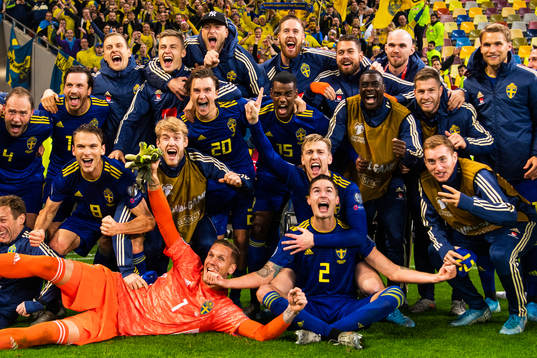 The Swedish team celebrates