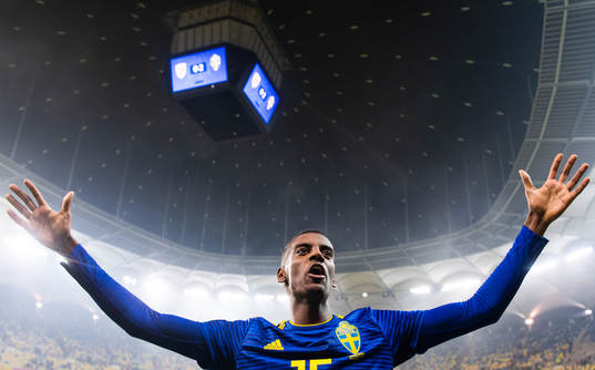 Alexander Isak of Sweden celebrates