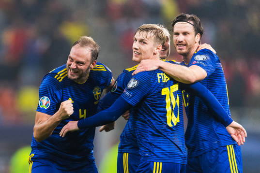 Andreas Granqvist, Emil Forsberg and Gustav Svensson of