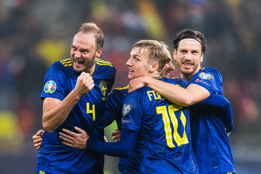 Andreas Granqvist, Emil Forsberg and Gustav Svensson of