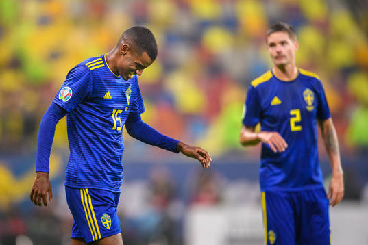 Alexander Isak of Sweden looks dejected
