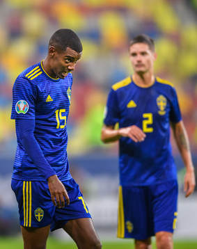 Alexander Isak of Sweden looks dejected