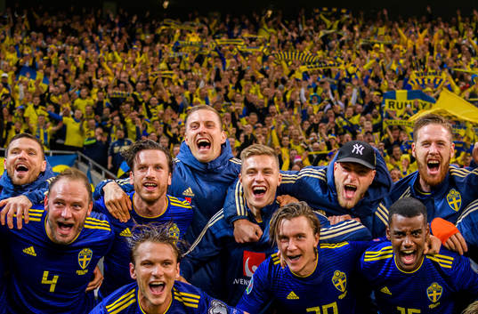 The Swedish team celebrates