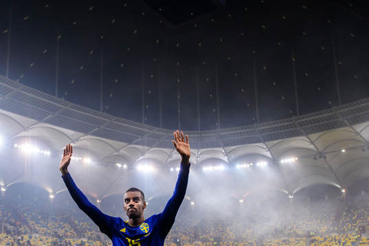 Alexander Isak of Sweden celebrates