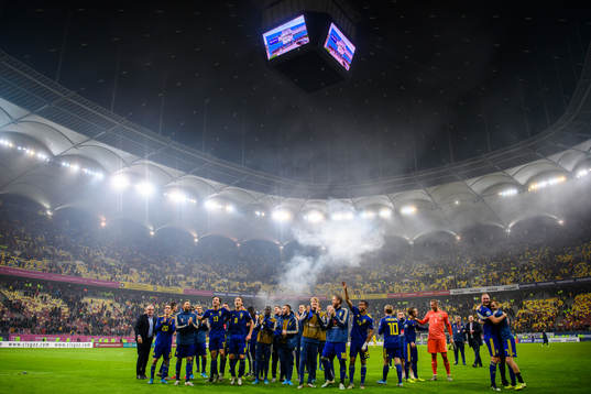 The players of Sweden celebrate