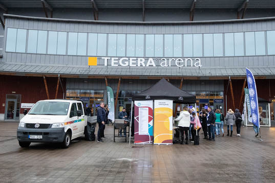 Tegera Arena innan ishockeymatchen i SHL mellan Leksand och